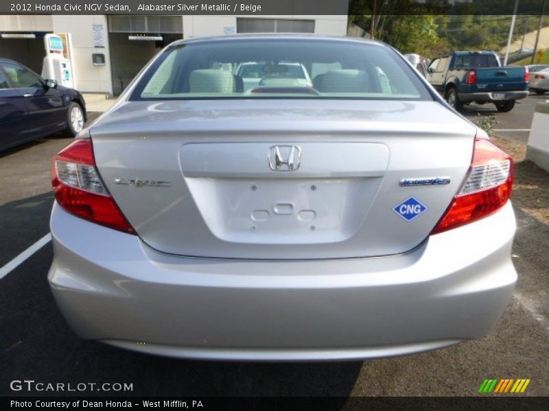 Alabaster Silver Metallic / Beige 2012 Honda Civic NGV Sedan