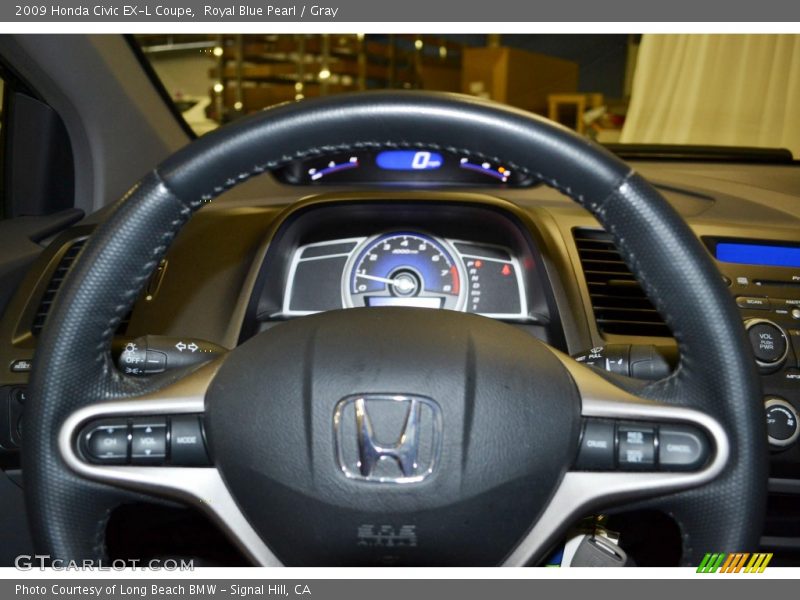 Royal Blue Pearl / Gray 2009 Honda Civic EX-L Coupe