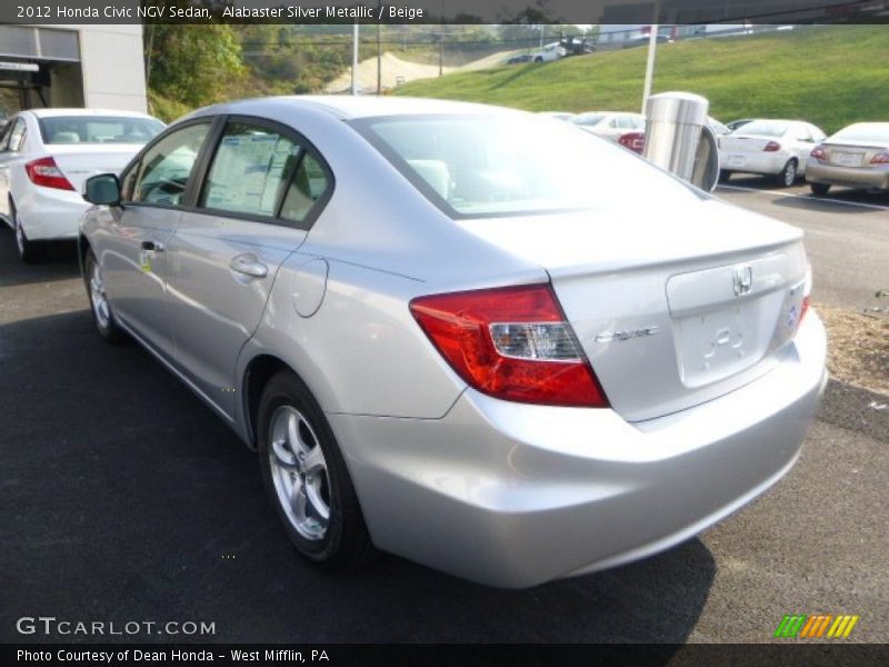 Alabaster Silver Metallic / Beige 2012 Honda Civic NGV Sedan