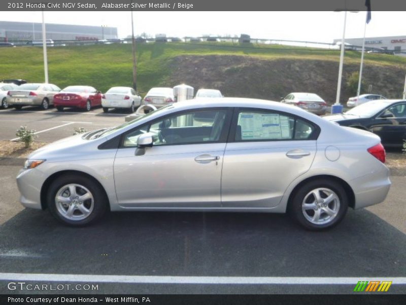 Alabaster Silver Metallic / Beige 2012 Honda Civic NGV Sedan