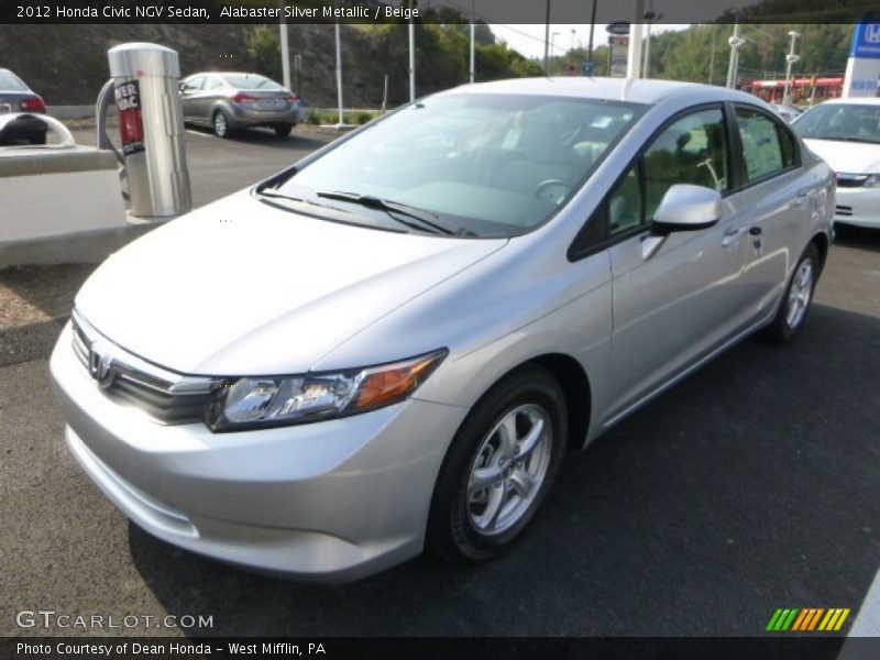 Alabaster Silver Metallic / Beige 2012 Honda Civic NGV Sedan