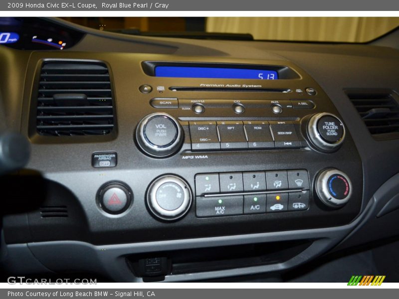 Royal Blue Pearl / Gray 2009 Honda Civic EX-L Coupe