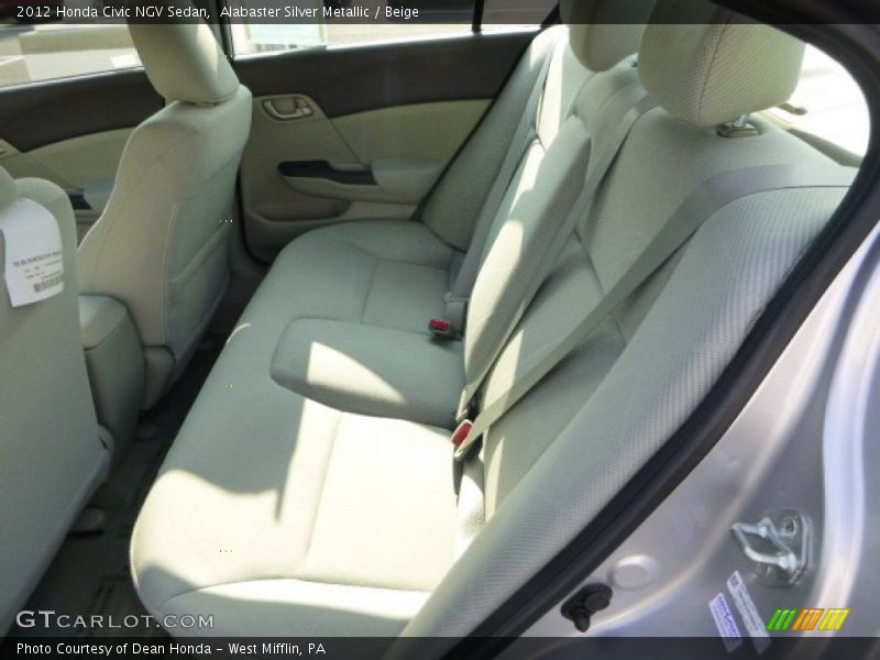 Alabaster Silver Metallic / Beige 2012 Honda Civic NGV Sedan