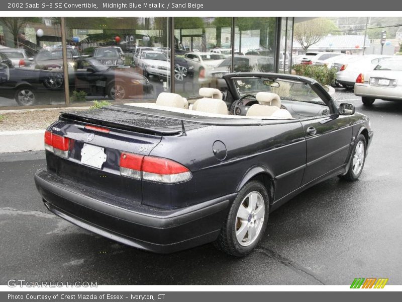 Midnight Blue Metallic / Sand Beige 2002 Saab 9-3 SE Convertible