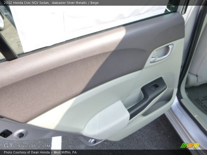 Alabaster Silver Metallic / Beige 2012 Honda Civic NGV Sedan