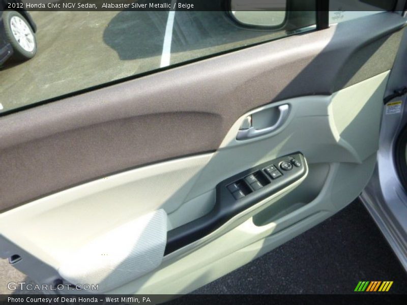 Alabaster Silver Metallic / Beige 2012 Honda Civic NGV Sedan