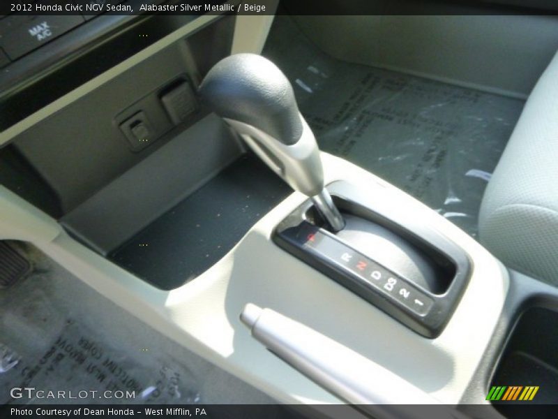 Alabaster Silver Metallic / Beige 2012 Honda Civic NGV Sedan