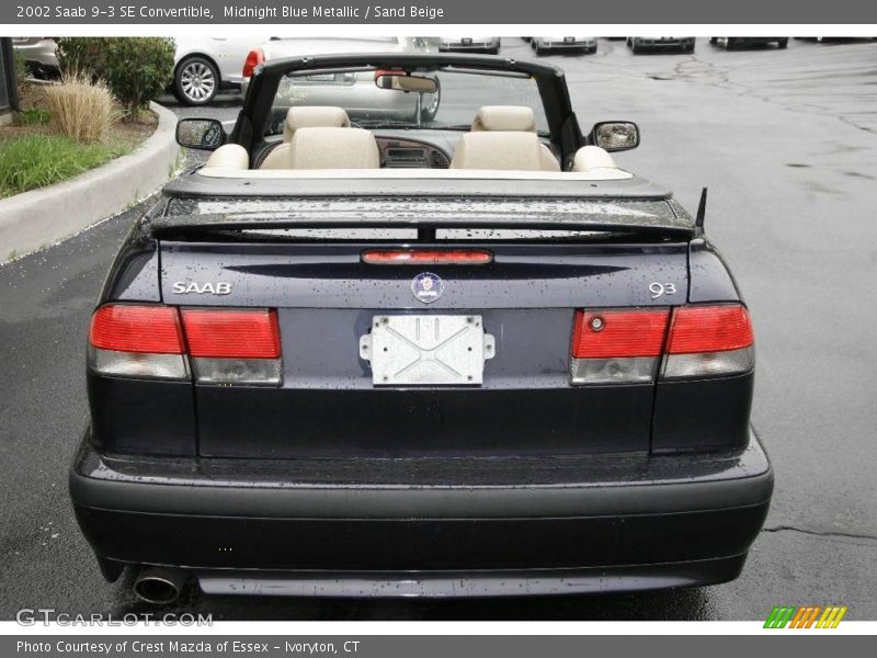Midnight Blue Metallic / Sand Beige 2002 Saab 9-3 SE Convertible