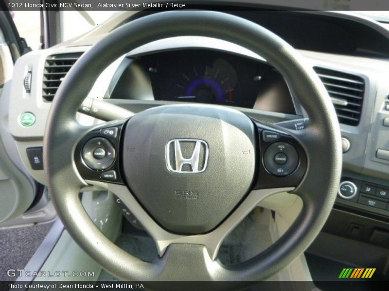 Alabaster Silver Metallic / Beige 2012 Honda Civic NGV Sedan