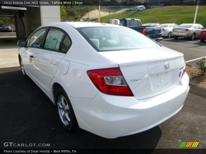 Taffeta White / Beige 2012 Honda Civic NGV Sedan