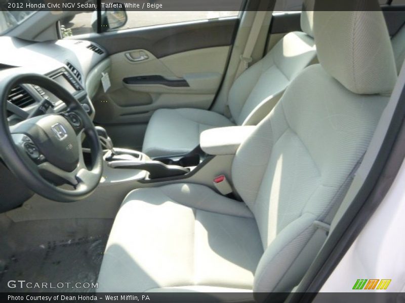 Taffeta White / Beige 2012 Honda Civic NGV Sedan