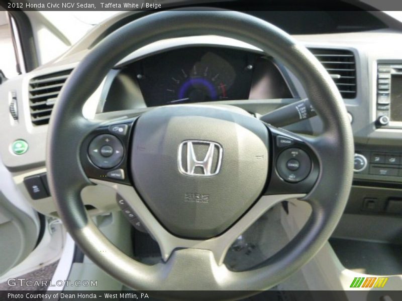 Taffeta White / Beige 2012 Honda Civic NGV Sedan