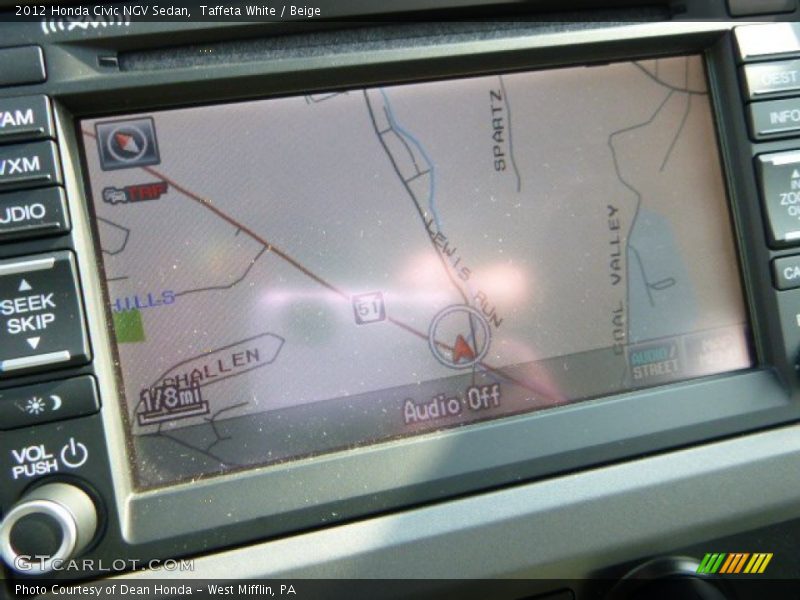 Taffeta White / Beige 2012 Honda Civic NGV Sedan