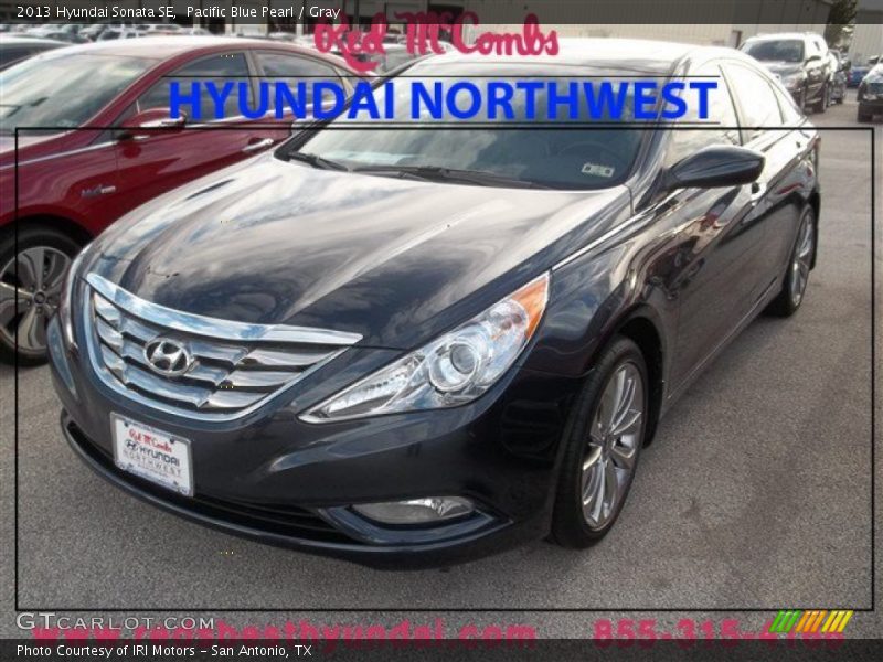 Pacific Blue Pearl / Gray 2013 Hyundai Sonata SE