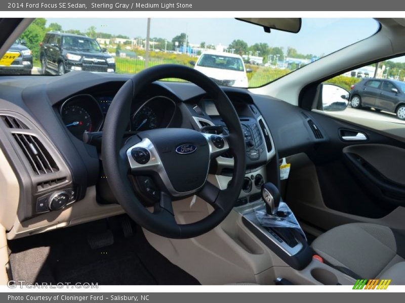 Sterling Gray / Medium Light Stone 2014 Ford Focus SE Sedan