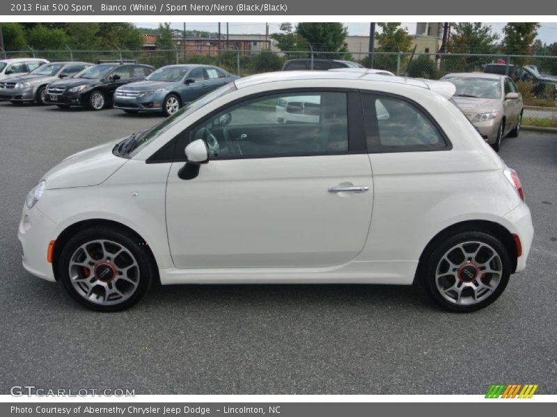 Bianco (White) / Sport Nero/Nero (Black/Black) 2013 Fiat 500 Sport