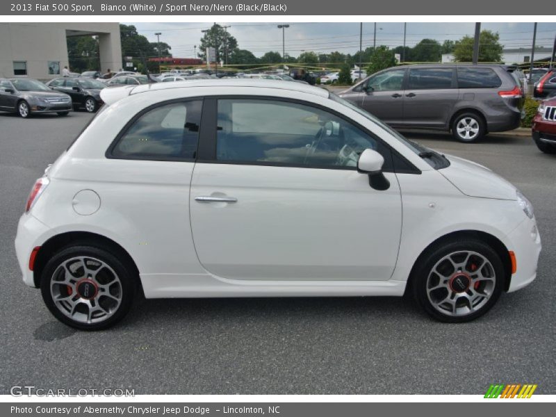 Bianco (White) / Sport Nero/Nero (Black/Black) 2013 Fiat 500 Sport