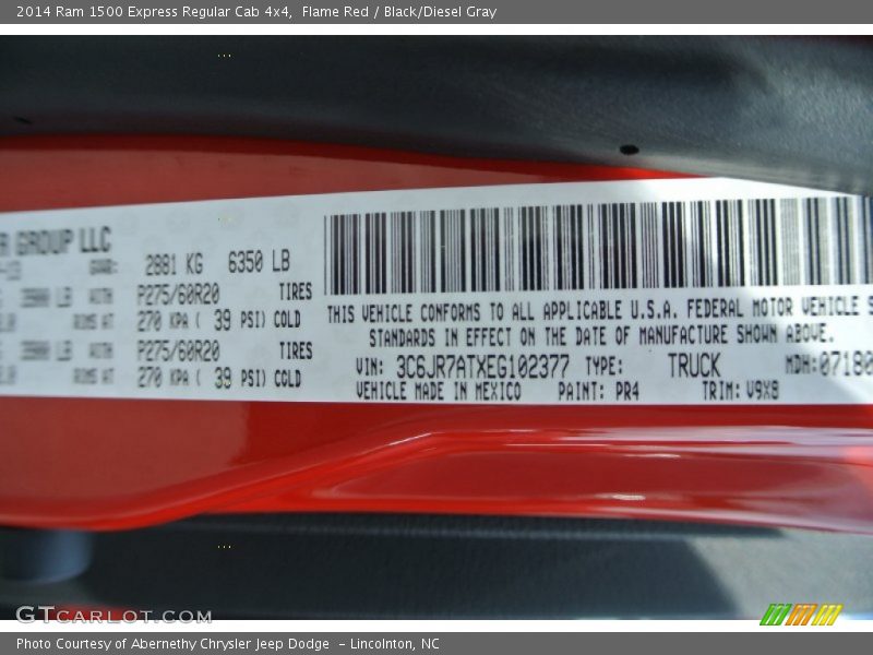 2014 1500 Express Regular Cab 4x4 Flame Red Color Code PR4