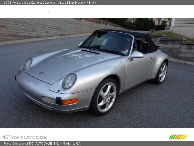 Arctic Silver Metallic / Black 1998 Porsche 911 Carrera Cabriolet
