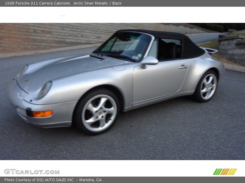 Arctic Silver Metallic / Black 1998 Porsche 911 Carrera Cabriolet