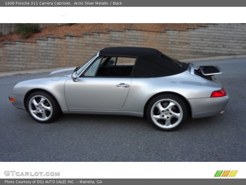 Arctic Silver Metallic / Black 1998 Porsche 911 Carrera Cabriolet