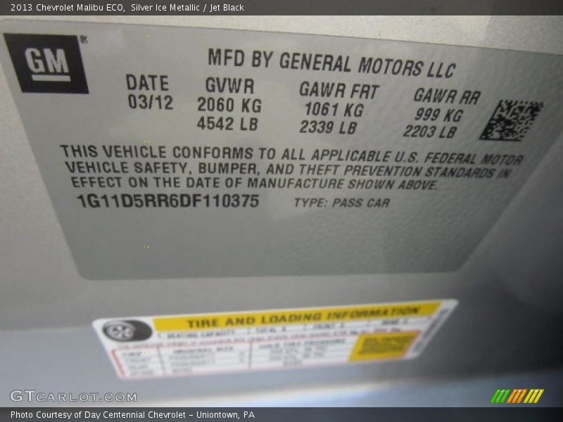 Silver Ice Metallic / Jet Black 2013 Chevrolet Malibu ECO