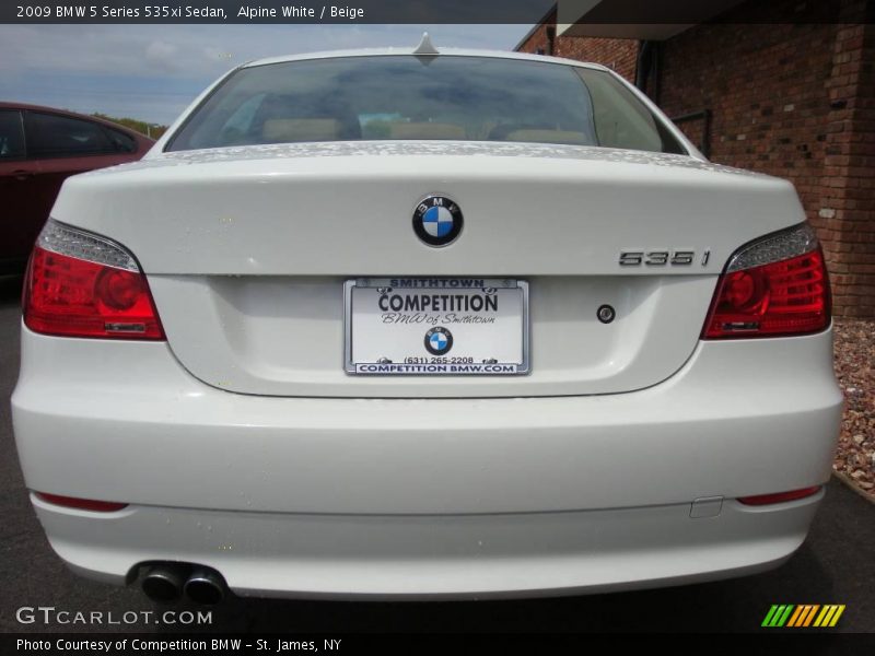 Alpine White / Beige 2009 BMW 5 Series 535xi Sedan