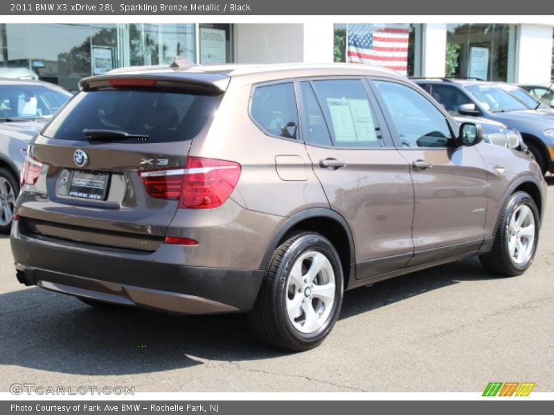 Sparkling Bronze Metallic / Black 2011 BMW X3 xDrive 28i