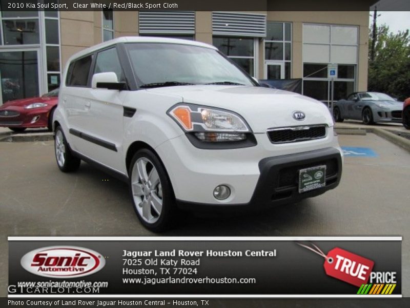 Clear White / Red/Black Sport Cloth 2010 Kia Soul Sport