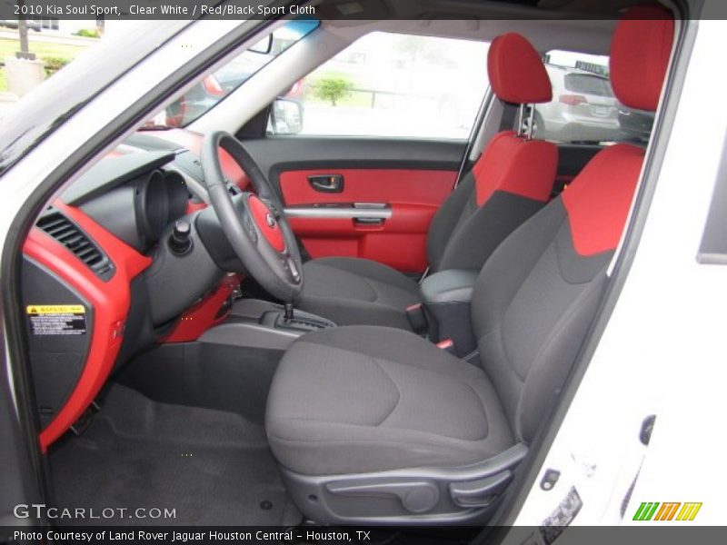 Clear White / Red/Black Sport Cloth 2010 Kia Soul Sport