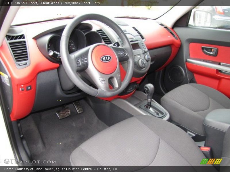 Clear White / Red/Black Sport Cloth 2010 Kia Soul Sport