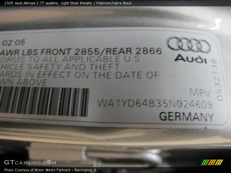 Light Silver Metallic / Platinum/Sabre Black 2005 Audi Allroad 2.7T quattro