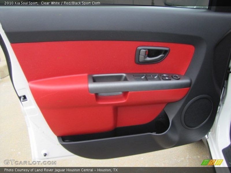 Clear White / Red/Black Sport Cloth 2010 Kia Soul Sport