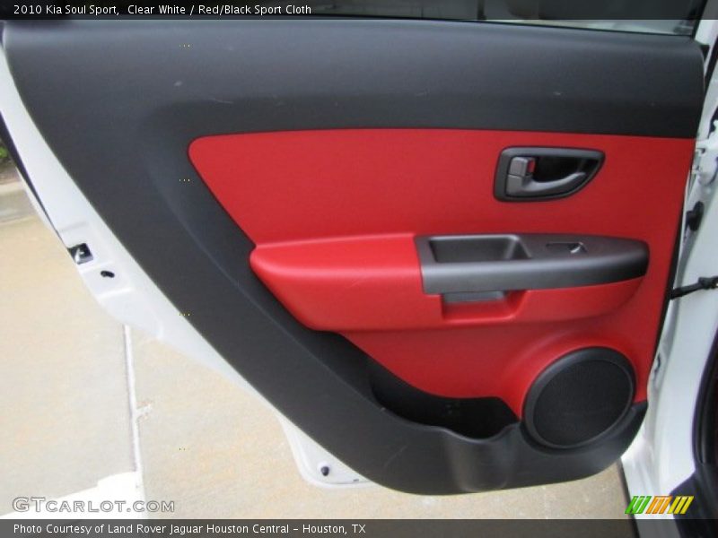 Clear White / Red/Black Sport Cloth 2010 Kia Soul Sport