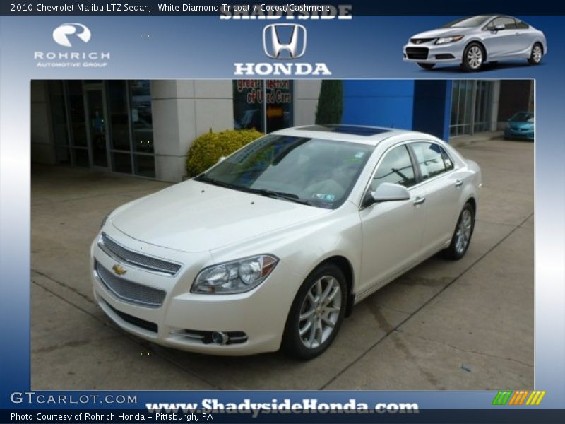 White Diamond Tricoat / Cocoa/Cashmere 2010 Chevrolet Malibu LTZ Sedan