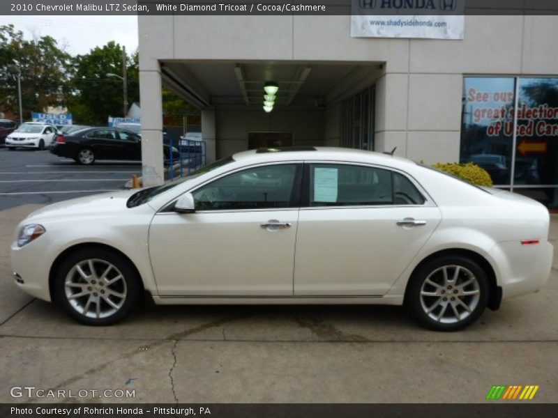 White Diamond Tricoat / Cocoa/Cashmere 2010 Chevrolet Malibu LTZ Sedan