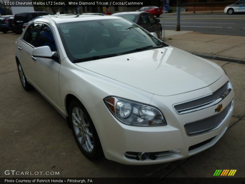 White Diamond Tricoat / Cocoa/Cashmere 2010 Chevrolet Malibu LTZ Sedan