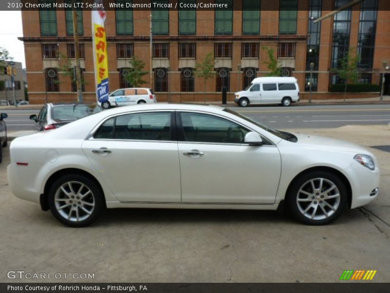 White Diamond Tricoat / Cocoa/Cashmere 2010 Chevrolet Malibu LTZ Sedan