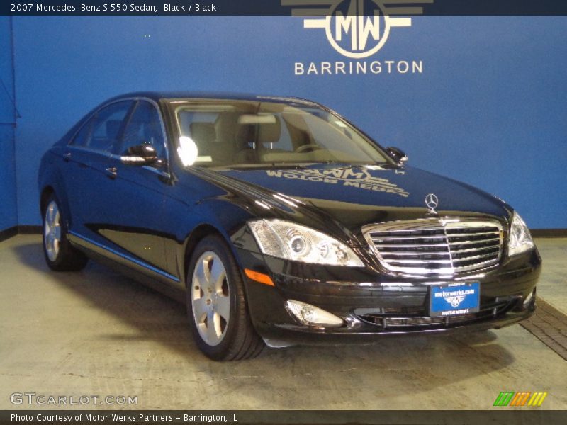 Black / Black 2007 Mercedes-Benz S 550 Sedan