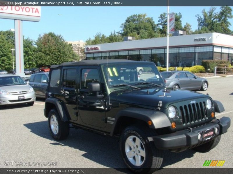 Natural Green Pearl / Black 2011 Jeep Wrangler Unlimited Sport 4x4
