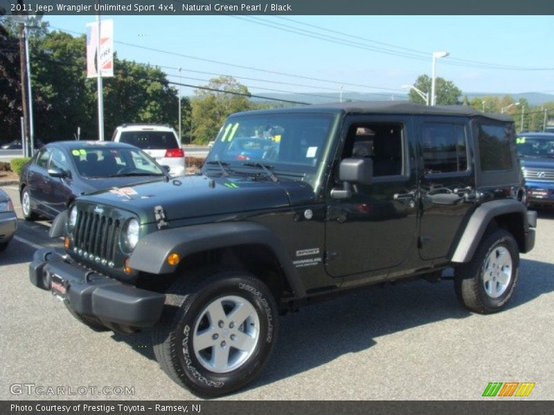 Natural Green Pearl / Black 2011 Jeep Wrangler Unlimited Sport 4x4
