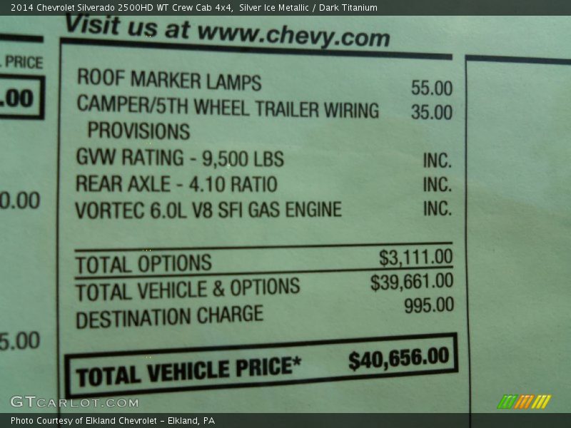 Silver Ice Metallic / Dark Titanium 2014 Chevrolet Silverado 2500HD WT Crew Cab 4x4