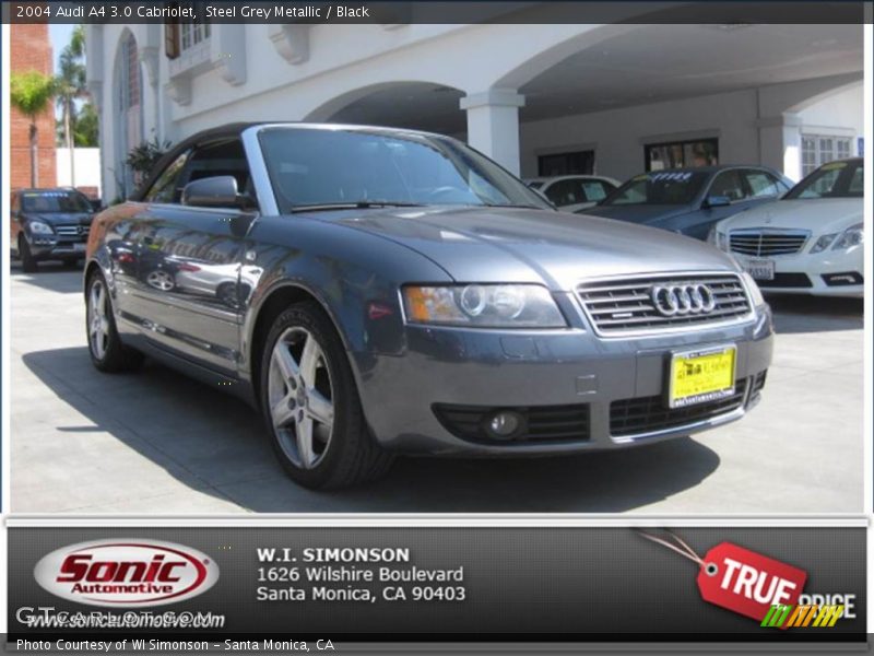 Steel Grey Metallic / Black 2004 Audi A4 3.0 Cabriolet