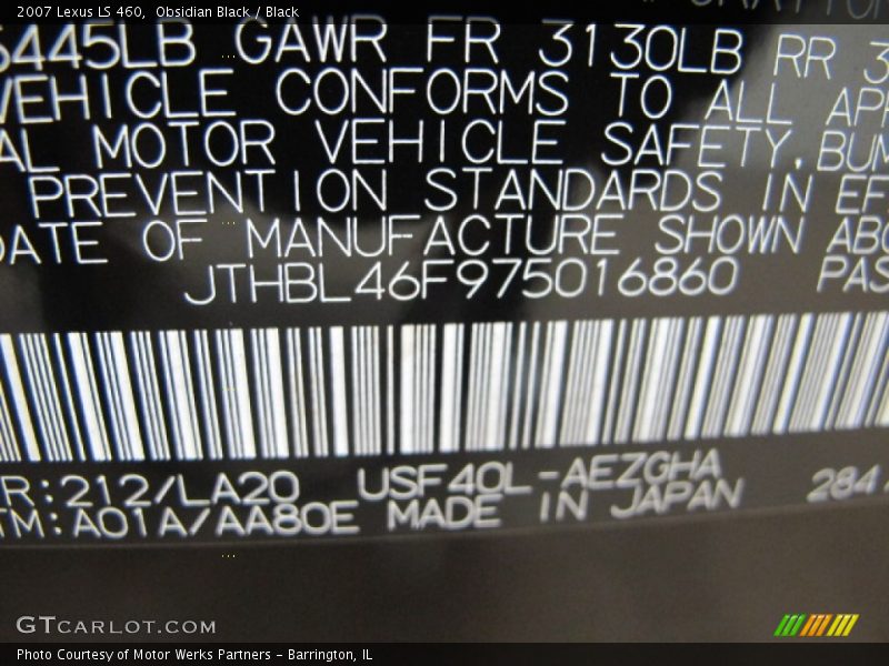 Obsidian Black / Black 2007 Lexus LS 460