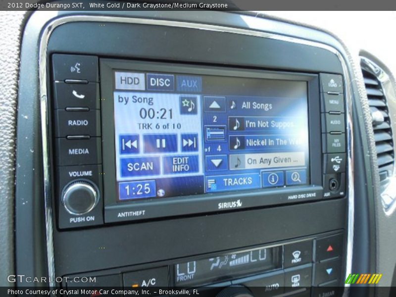 White Gold / Dark Graystone/Medium Graystone 2012 Dodge Durango SXT