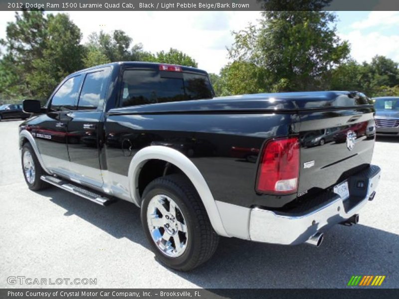 Black / Light Pebble Beige/Bark Brown 2012 Dodge Ram 1500 Laramie Quad Cab