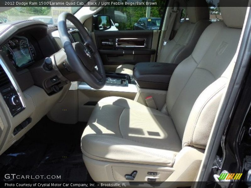 Black / Light Pebble Beige/Bark Brown 2012 Dodge Ram 1500 Laramie Quad Cab