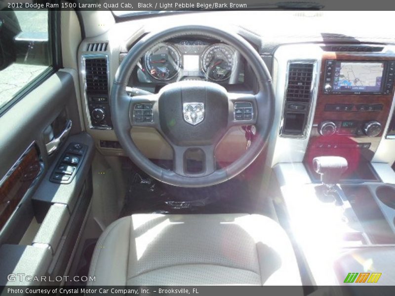 Black / Light Pebble Beige/Bark Brown 2012 Dodge Ram 1500 Laramie Quad Cab