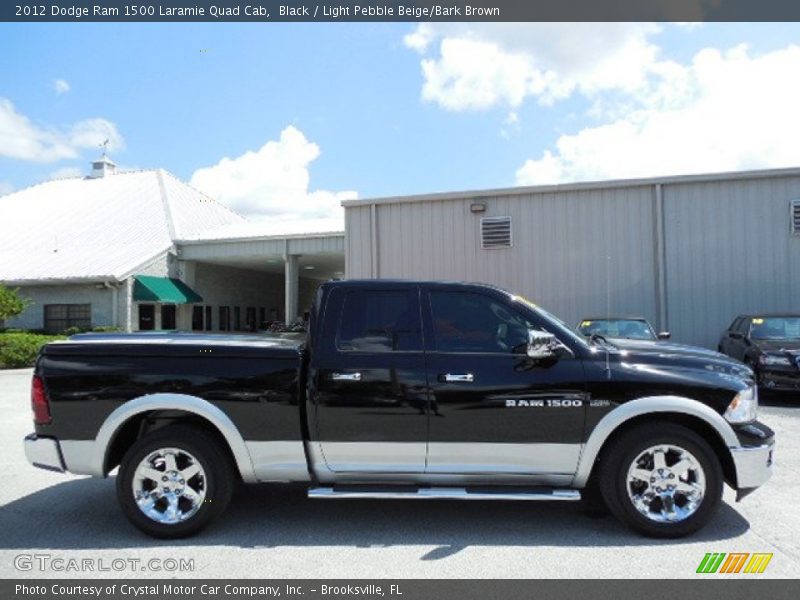 Black / Light Pebble Beige/Bark Brown 2012 Dodge Ram 1500 Laramie Quad Cab