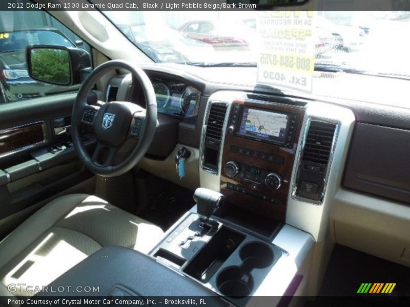 Black / Light Pebble Beige/Bark Brown 2012 Dodge Ram 1500 Laramie Quad Cab